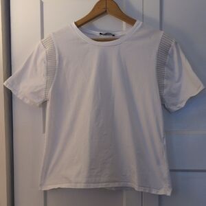 Zara White Tee with Branded Neck Label
